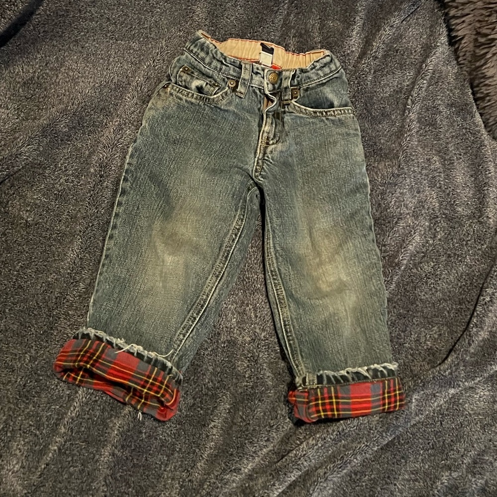 Toddler boy baby gap flannel lined jeans